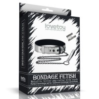 Ошейник с поводком на цепи Bondage Fetish Black Matt Collar With Leash серебристый