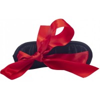 Черная маска на глаза с красными лентами