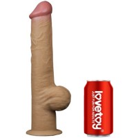 Рельефный фаллос с высоко посаженной мошонкой Lovetoy Silicone Cock 33 см