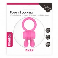 Розовое виброкольцо Power Clit Cockring Rabbit