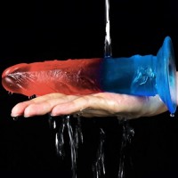 Реалистичный фаллоимитатор с цветным градиентом Lovetoy Dazzle Studs 18 см