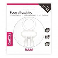 Белое виброкольцо Power Clit Cockring Rabbit