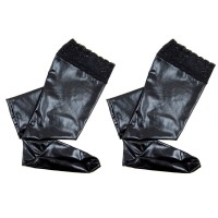 Плотные черные чулки с кружевной резинкой Плотные черные чулки с кружевной резинкой