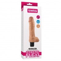 Реалистичный гнущийся вибратор с мошонкой Xtreme Flexi 22 см