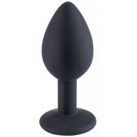 Черная силиконовая пробка с прозрачным кристаллом S