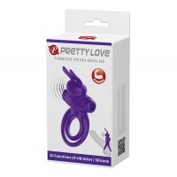 Эрекционное виброкольцо Vibrant Penis Ring III с петлей на мошонку фиолетовое