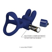 Эрекционное виброкольцо Pretty Love Powerful Ring с петлей на мошонку синее