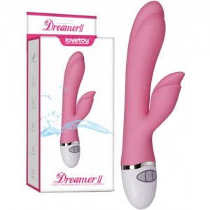 Перезаряжаемый вибратор с клиторальным стимулятором Dreamer II розовый