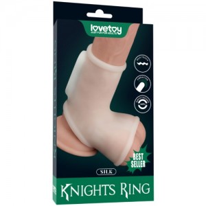 Вибронасадка на пенис и мошонку Vibrating Silk Knights Ring with Scrotum Sleeve