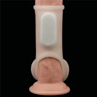 Вибронасадка на пенис и мошонку Vibrating Silk Knights Ring with Scrotum Sleeve