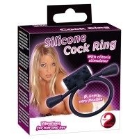 Лассо на пенис с клиторальным вибростимулятором Silicone Cock Ring