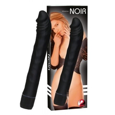 Черный вибратор из силикона Rouge Noir 19 см