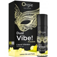 Съедобный гель с вибрацией Orgie dual vibe со вкусом коктейля лимонный джин с тоником 15мл