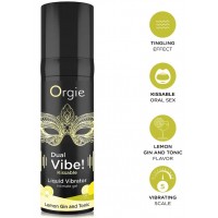 Съедобный гель с вибрацией Orgie dual vibe со вкусом коктейля лимонный джин с тоником 15мл