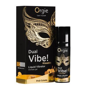 Съедобный гель с вибрацией Orgie dual vibe со вкусом коктейля Pina Colada 15мл