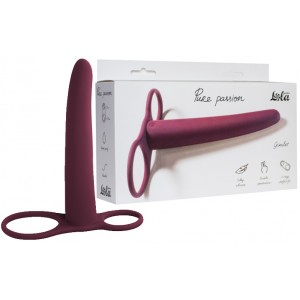 Насадка для двойного проникновения Pure Passion Gimlet бордовая