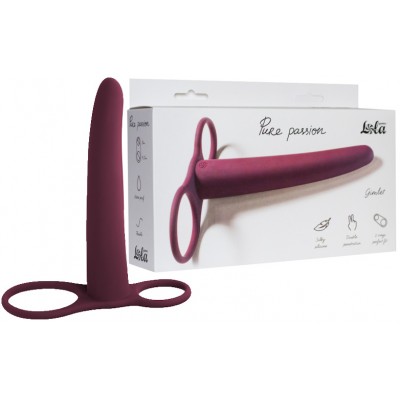 Насадка для двойного проникновения Pure Passion Gimlet бордовая