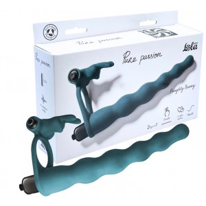 Вибронасадка для двойного проникновения Pure Passion Bunny Green