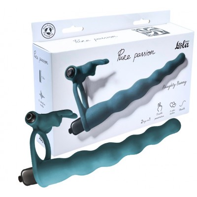 Вибронасадка для двойного проникновения Pure Passion Bunny Green