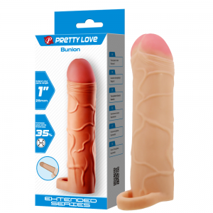 Удлиняющая насадка с креплением под мошонку Pretty Love Bunion телесная + 2,5 см