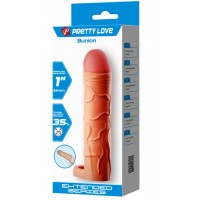 Удлиняющая насадка с креплением под мошонку Pretty Love Bunion телесная + 2,5 см