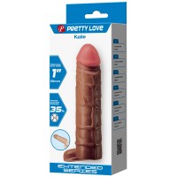 Удлиняющая насадка с креплением под мошонку Pretty Love Kaile мулат + 2,5 см