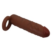 Удлиняющая насадка с креплением под мошонку Pretty Love Kaile мулат + 2,5 см