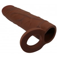 Удлиняющая насадка с креплением под мошонку Pretty Love Kaile мулат + 2,5 см