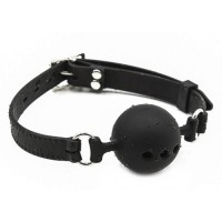 Кляп-шар из медицинского силикона черного цвета L Кляп-шар из медицинского силикона черного цвета L