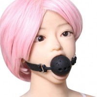 Кляп-шар из медицинского силикона черного цвета L Кляп-шар из медицинского силикона черного цвета L