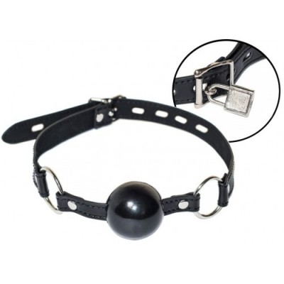 Черный силиконовый кляп-шар на ремне Черный силиконовый кляп-шар на ремне