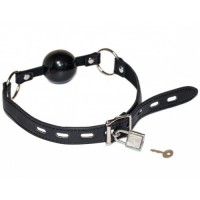 Черный силиконовый кляп-шар на ремне Черный силиконовый кляп-шар на ремне