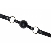 Черный силиконовый кляп-шар на ремне Черный силиконовый кляп-шар на ремне