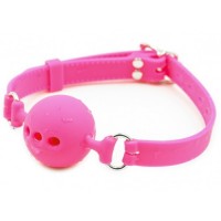 Дышащий кляп-шар из силикона Pink L