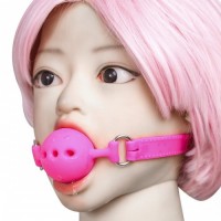 Силиконовый дышащий кляп-шар pink M