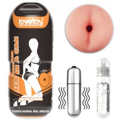 Мастурбатор попа в колбе с вибрацией Sex In A Can Vibra Anus Tunnel
