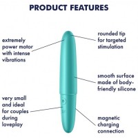 Мини-вибратор Satisfyer Ultra Power Bullet 6 бирюзовый Мини-вибратор Satisfyer Ultra Power Bullet 6 бирюзовый
