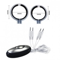 Эрекционное кольцо с кольцом для мошонки и функцией электростимуляции Man Power Эрекционное кольцо с кольцом для мошонки и функцией электростимуляции Man Power