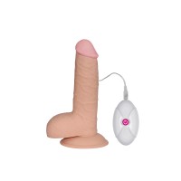 Реалистичный вибратор The Ultra Soft Dude с выносным пультом управления 18,5 см
