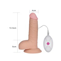 Реалистичный вибратор The Ultra Soft Dude с выносным пультом управления 18,5 см