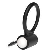 Виброкольцо чёрное Power Heart Clit Cockring