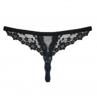 Черные трусики-стринги с доступом Letica L/XL