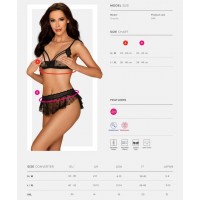 Пикантный комплект белья Heartia черный S/M Пикантный комплект белья Heartia черный S/M