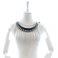 Чёрный ошейник с цепочками Чёрный ошейник с цепочками