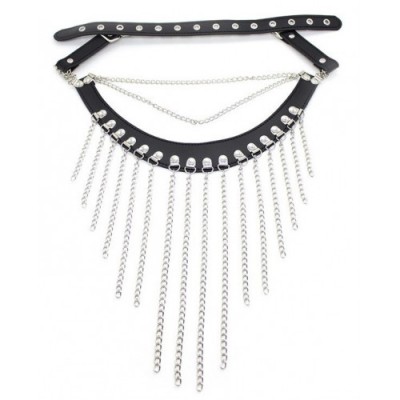 Чёрный ошейник с цепочками Чёрный ошейник с цепочками