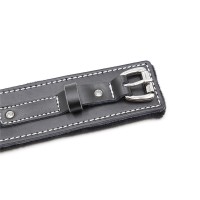 Мягкие черные наручники из натуральной кожи