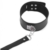 Ошейник БДСМ на замочке с поводком Ошейник БДСМ на замочке с поводком