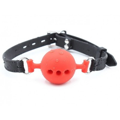 Кляп-шар из медицинского силикона красного цвета L Кляп-шар из медицинского силикона красного цвета L