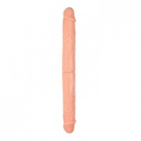 Двойной эластичный фаллос телесного цвета 36 см Двойной эластичный фаллос телесного цвета 36 см