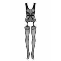 Чёрный боди-комбинезон с поясом XL/XXL